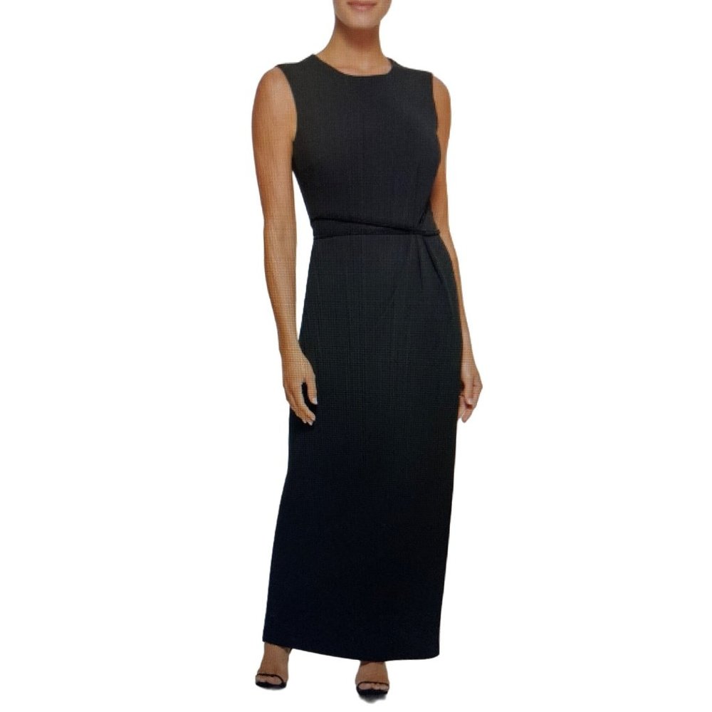 NWT DKNY BEADED-WAIST COLUMN GOWN BLACK 2
